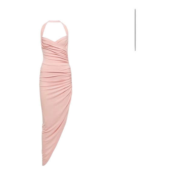 NORMA KAMALI Cayla halter neck ruched midi dress NWOT - Picture 8 of 8